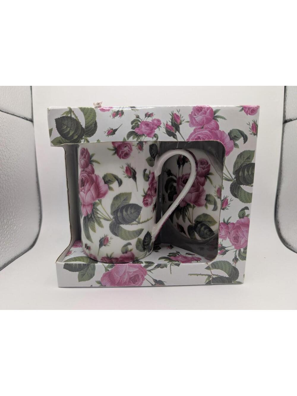 Kent Pottery Coffee/Tea Mug Floral W/Lid New in Box